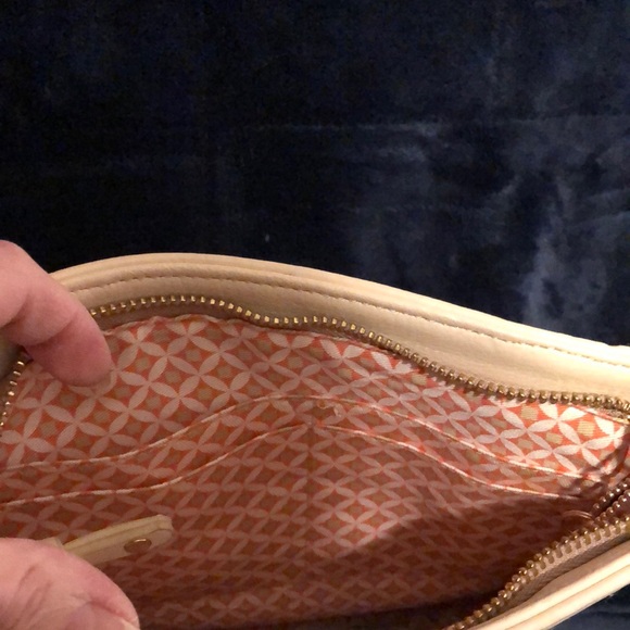 Spartina 449 Gold & Cream Leather and Patent Leather Crossbody Women's Bag NWOT - Picture 5 of 7